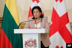 Georgian President Salome Zurabishvili has described the October voting as a referendum on the country’s “European future.”