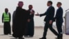 U.S. Secretary of State Marco Rubio (second from right) is greeted by Saudi officials upon arriving at King Khalid International Airport in Riyadh on February 17. 