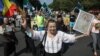 A march against LGBT rights in Bucharest in August 2021.