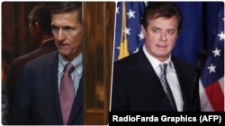 Former national security adviser Michael Flynn and former Trump campaign chairman Paul Manafort (combo photo)