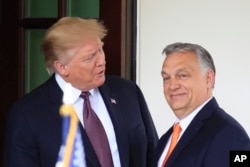 Donald Trump and Hungarian Prime Minister Viktor Orban (file photo)