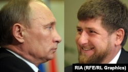 Some fear that Russian President Vladimir Putin (left) may have become too reliant on Chechen strongman Ramzan Kadyrov (right) to maintain order in the restive Caucasus republic.