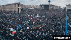 A view of Independence Square in Kyiv on December 1, 2013