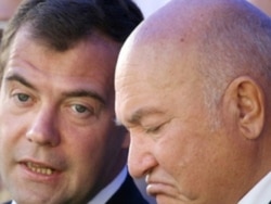 Luzhkov was fired as Moscow mayor by then-President Dmitry Medvedev (left) in 2010.