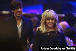 Pugacheva and her husband, TV host Maksim Galkin, in 2016