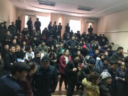 Uzbek students in Shymkent on February 12