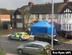 Police activity at a residential address in southwest London on March 13. According to a police statement, they were investigating the unexplained death of a man being named as Russian businessman Nikolai Glushkov.