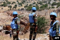 Soldiers from the United Nations Interim Force in Lebanon (UNIFIL) peacekeeping force in southern Lebanon