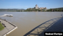 A view from Slovakia of the Basilica of Esztergom, the largest church in Hungary, on September 20. The Danube River, which serves as the border between the two countries in that region, has been flooding the areas near its banks for the past week.