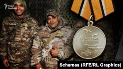 A Cuban mercenary wears a Russian combat medal.