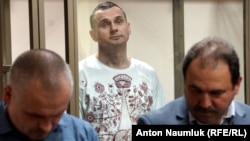 Ukrainian film director Oleh Sentsov at a court hearing in Rostov-on-Don in August 2015