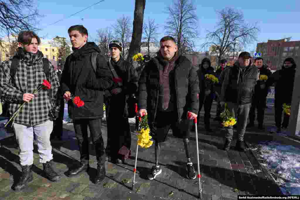 People gather to commemorate Ukraine&#39;s 2014 Euromaidan protests in Kyiv on February 20, 2025. The protests in 2013-14 helped push Moscow-friendly President Vitkor Yanukovych from power. Russia responded by seizing Ukraine&#39;s Crimean Peninsula and fomenting unrest that led to conflict in the eastern Donbas region. Russia launched its full-scale invasion of the country in February 2022.