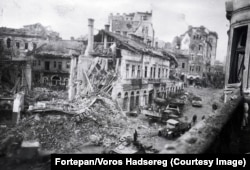 A ruined street near the Buda Castle.