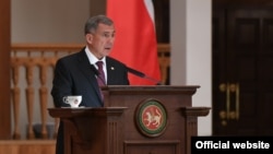 Tatarstan President Rustam Minnikhanov, delivers his annual address to the Russian parliament on September 21. 