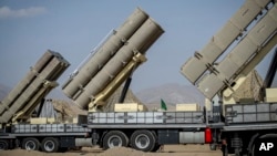 Iranian missile systems during a military exercise in Iran in 2022.