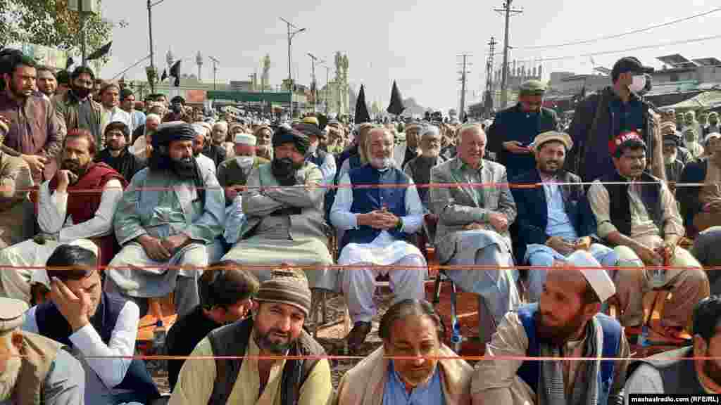 Pashtun Qami Jirga members and supporters protested in Khyber district, northwest Pakistan, on February 9 demanding the release of their leader, Malak Naseer Kuki Khel, and other political prisoners.