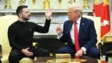 Ukrainian President Volodymyr Zelenskyy (left) and U.S. President Donald Trump during their meeting at the White House on February 28 