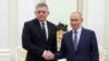 Slovak Prime Minister Robert Fico (left) meets Russian President Vladimir Putin at Kremlin.