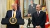 U.S. President Donald Trump (left) and Commerce Secretary Howard Lutnick (R) at Lutnick's swearing-in ceremony on February 21. 