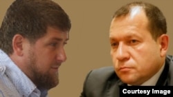 Chechen leader Ramzan Kadyrov (left) and Igor Kalyapin, head of the Committee to Prevent Torture (KPP)