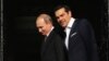 Greek Prime Minister Alexis Tsipras (right) talks with Russian President Vladimir Putin during their meeting in Athens, Greece, on May 27. 