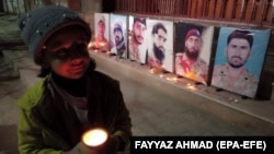 A candlelight vigil in remembrance of at least nine Pakistani soldiers killed on February 2 in an attack claimed by the Baloch Liberation Army.