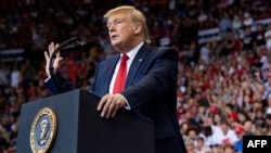 U.S. President Donald Trump speaks in Cincinnati, Ohio, on August 1.