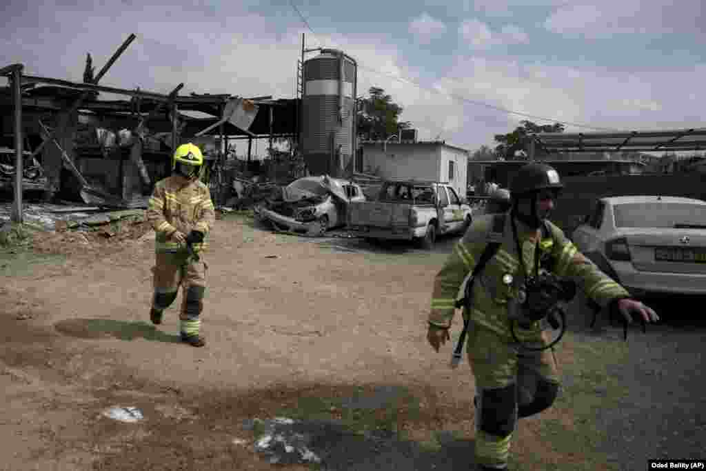 One year later, Israel continues to be targeted by Hamas rockets from Gaza. Emergency personnel respond to strikes on Kfar Chabad near Tel Aviv amid the October 7 anniversary.