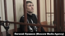 Maksim Panfilov appears in Moscow's Basmanny district court in April 2016.