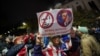 Opposition suppporters attend a rally in Tbilisi on November 4.