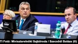 Hungarian Prime Minister Viktor Orban at a European People's Party meting in 2018. 