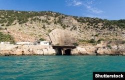 One of the two entrances to the submarine base at Balaklava