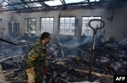 The Beslan gymnasium in the aftermath of the September 2004 hostage crisis.