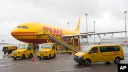 In July 2024, a package unexpectedly ignited at a DHL storage facility in the eastern German town of Leipzig. (file photo)