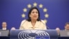 Georgian President Salome Zurabishvili addresses the European parliament this week. 