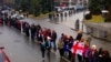 Georgian Anti-Government Protesters Form Human Chain