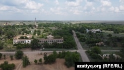 An aerial view of the now-abandoned Beryozovka village in July 2024.