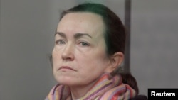 Alsu Kurmasheva attends a court hearing in Kazan on December 1.