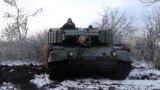 Ukraine - a German-made Leopard 1A5 tank near Pokrovsk - screen grab