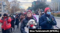 Anti-government protesters in the Georgian capital, Tbilisi, returned to the streets on December 16.