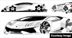 Sketches by Sasha Selipanov for a Lamborghini exterior