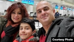 Shahin Moghadam (right) lost his wife, Shakiba Feghahati, and his son, Rosstin, in the airliner crash on January 8, 2020.