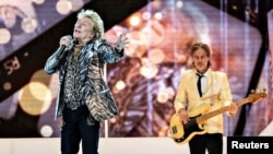 Rod Stewart performs in Copenhagen on June 9.