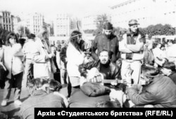 The Revolution On Granite had many characteristics that became standard features of subsequent protests. "The square, the occupation, the stage, the singing, the merriment...that was a typically Ukrainian thing," says Olga Onuch of the University of Manchester.