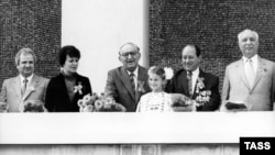 Todor Zhivkov (center) in September 1989 -- "a moderate style of governing without severe repression."