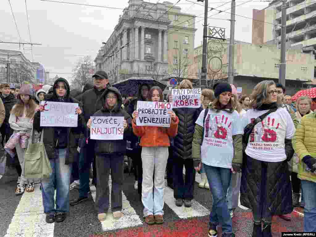 Protesters wore T-shirts and holding signs with messages accusing the authorities of being responsible for the deadly incident.