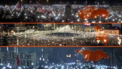 SERBIA - SLOVAKIA - GEORGIA - KOMBO IMAGE FROM DEMONSTRATIONS 2024/25