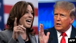 Iranian hackers have been accused of targeting the e-mail accounts of both the Republican candidate, former President Donald Trump (right), and his Democratic rival, Kamala Harris (left).