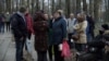 People wait outside a jail in Belarus after a crackdown on protesters. (file photo)